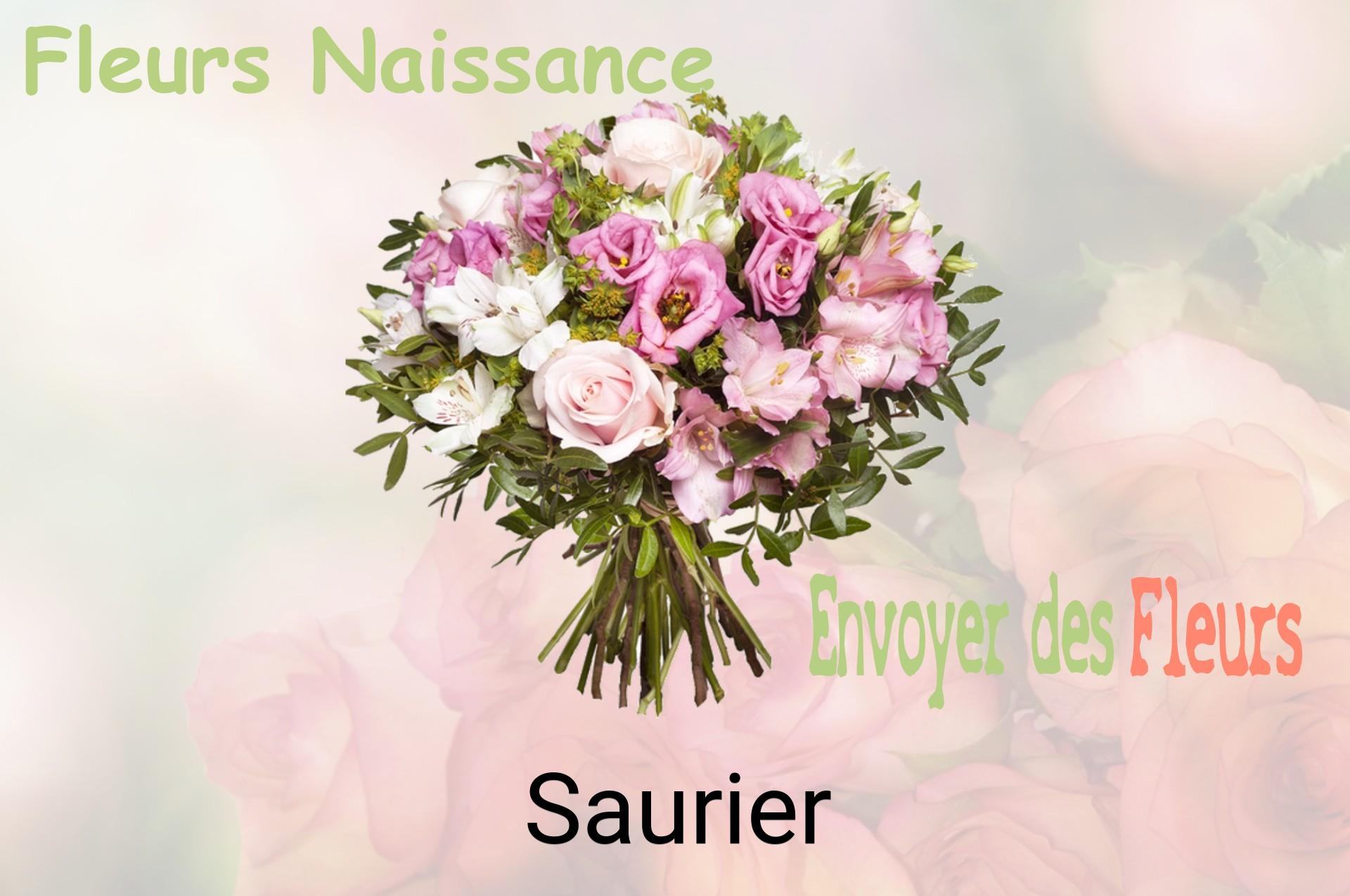 Bouquet de fleurs de naissance livré à Saurier
